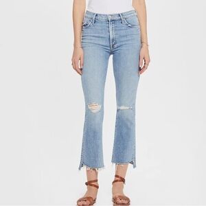 MOTHER The Insider Crop Step Fray Jeans in The Problem With Miracles Sz 28